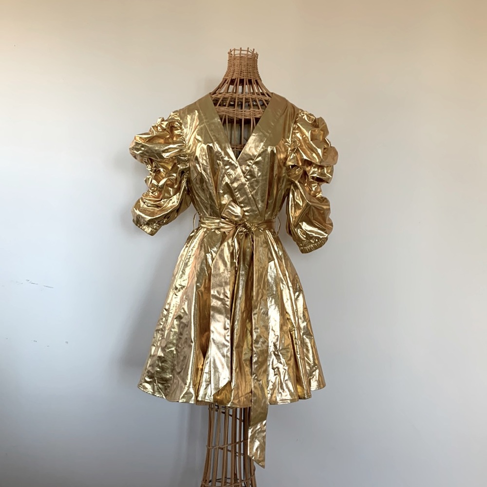 Dogecoin Gold Metallic Dress from Wolf & Badger